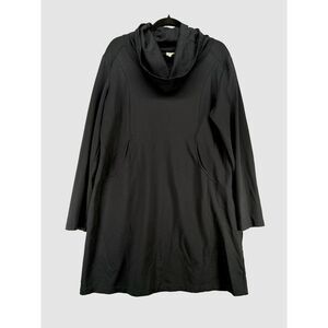 Sahalie Dress Womens Size PXL Black Cowl Neck Athletic Ponte Knit Comfy Stretchy